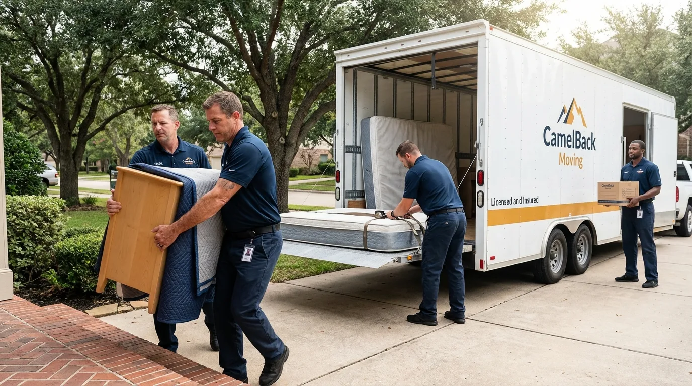 Crew loading residential truck for cross-state move from Torrington, WY