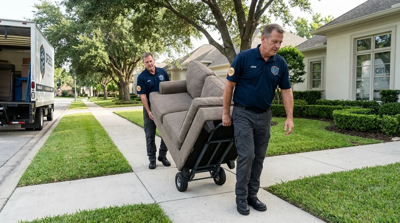 Local residential moving crew loading furniture in Torrington, WY