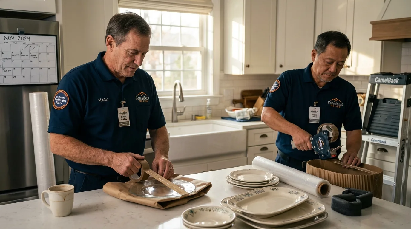 Professional crew packing kitchen dishware in Torrington, WY
